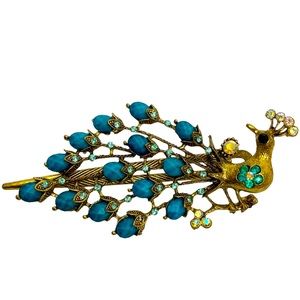 Peacock Barrette 4" Luxury Hair Accessory